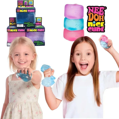 NeeDoh Trending Jellyfish & Cube Squish Toy, Soft Jelly Squeeze Stress Relief Fidget Toy, Sensory NeeDoh for Kids & Adults