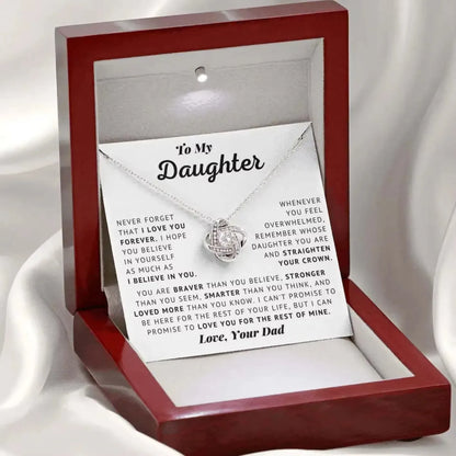 To My Daughter Gifts From Dad Heart Knot Pendant Christmas Gift Father Daughter Girl Necklace 2024 New Hot Dropshipping