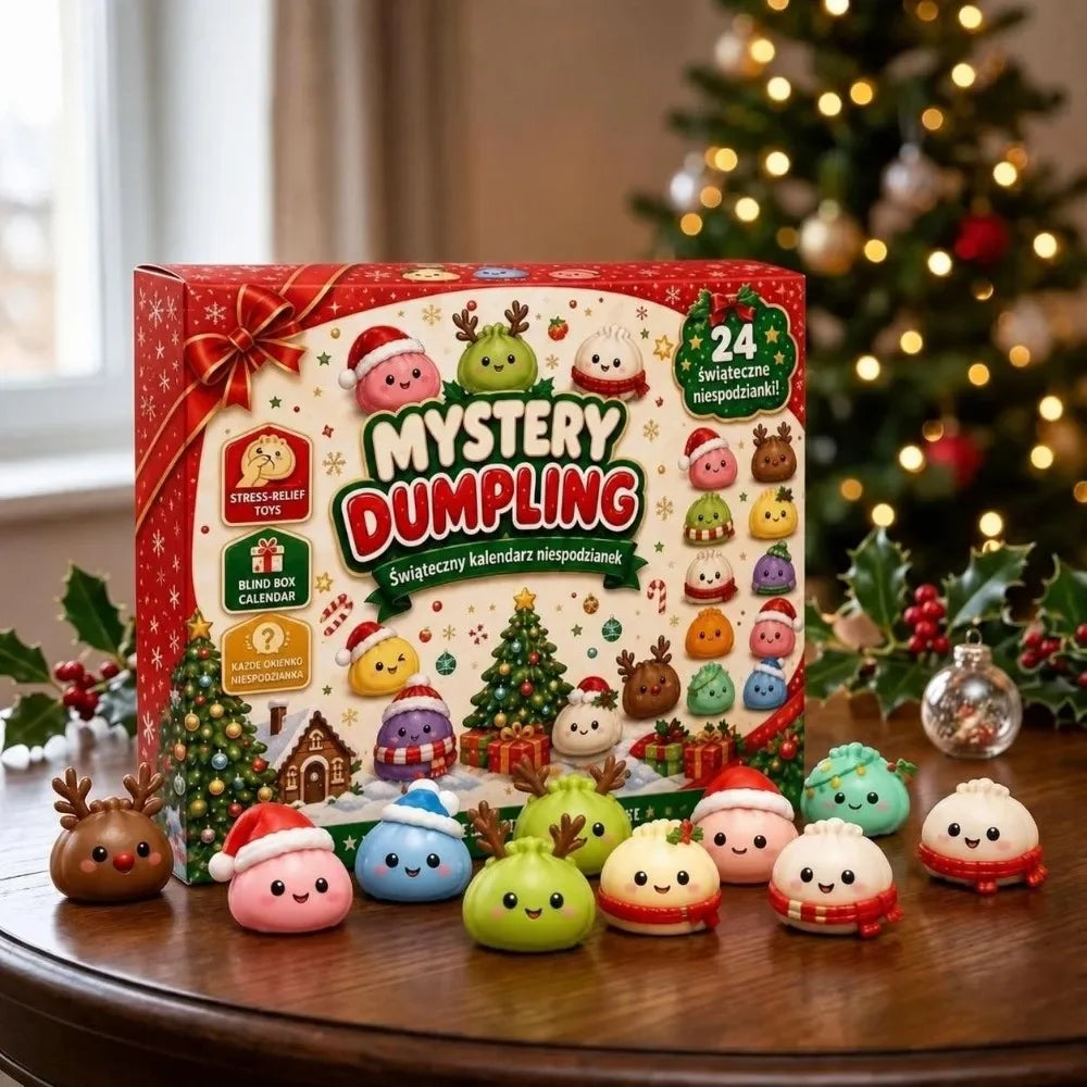 Soft Christmas Dumpling Advent Calendar Fidget Anxiety Relief Mystery Dumplings Toy Slow Resilience Decompression