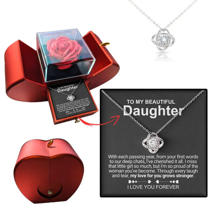 To My Daughter Gifts From Dad Heart Knot Pendant Christmas Gift Father Daughter Girl Necklace 2024 New Hot Dropshipping