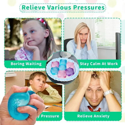 NeeDoh Trending Jellyfish & Cube Squish Toy, Soft Jelly Squeeze Stress Relief Fidget Toy, Sensory NeeDoh for Kids & Adults