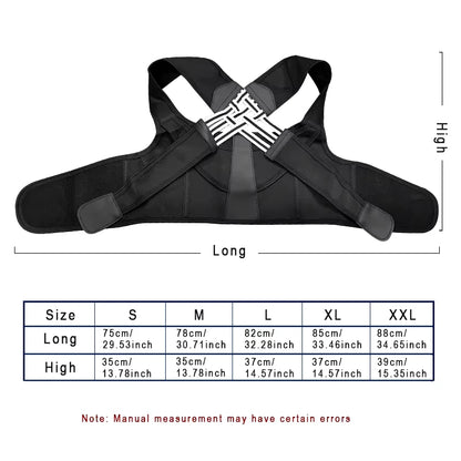 Posture Back Brace Pink Black Adjustable Back Support Strap Corrector to Prevent Spinal Distortion and Hunchback for Men Women