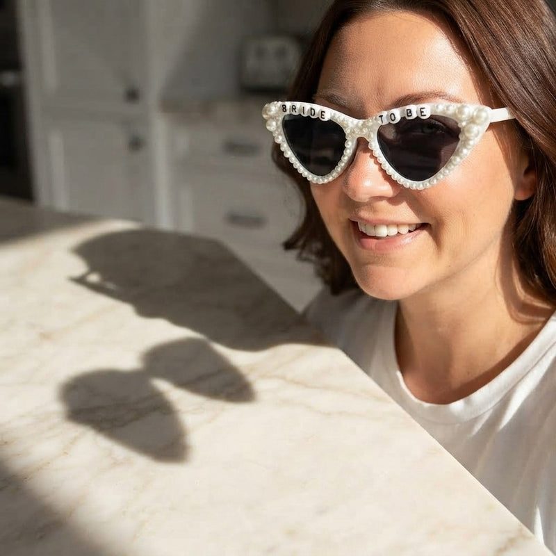 Pearl Embellished Bride Sunglasses